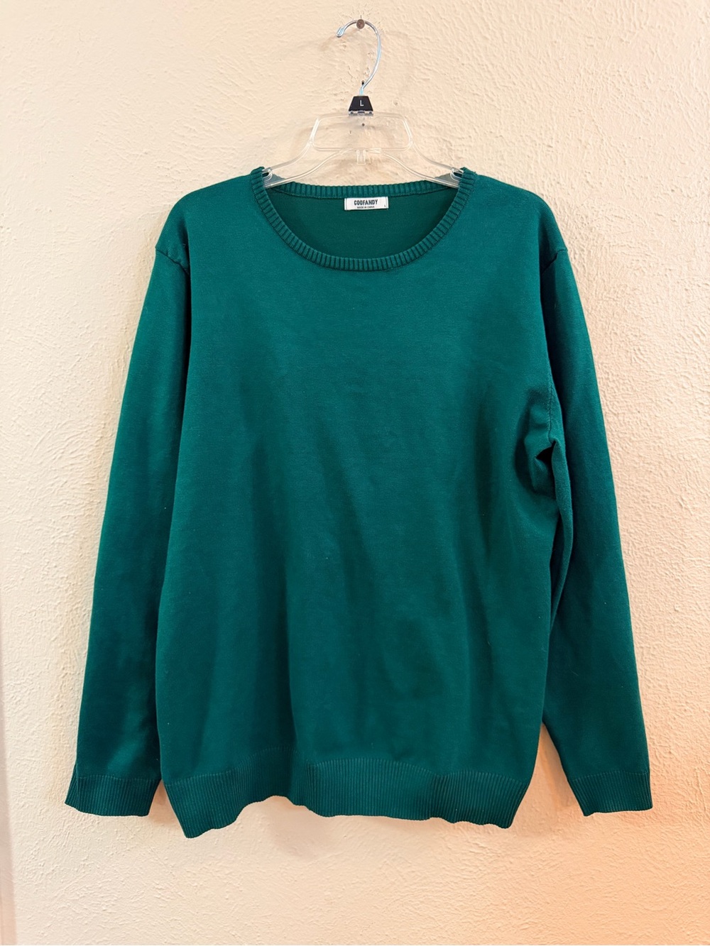 Coofandy forest green crew sweater